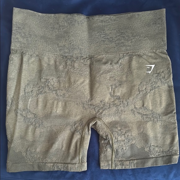 Gymshark Adapt Camo Seamless Shorts - Moss Olive/Core Olive - Picture 1 of 1